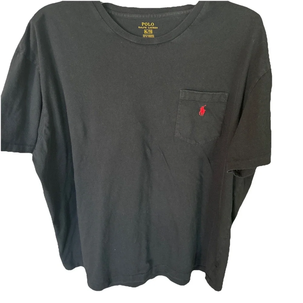 Polo By Ralph Lauren T Shirt Men's Short Sleeve XL Black 100% Cotton‎